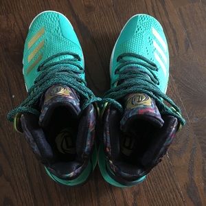 Adidas D Rose Teal/Gold Men’s Size 8 Sneakers